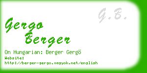 gergo berger business card